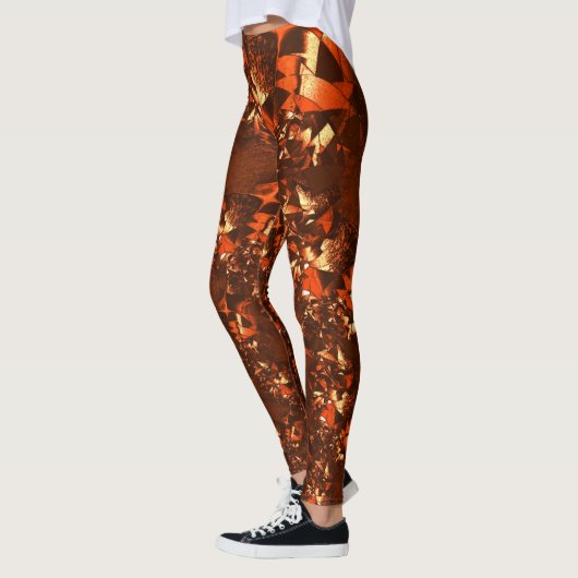 Klein bruinkoraal, in reliëf leggings (Links)