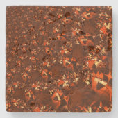 Klein bruinkoraal, in reliëf stenen onderzetter (Voorkant)