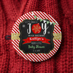 "Klein Bundeltje Van Vreugde" Kerst Baby Borrel Ronde Button 5,7 Cm