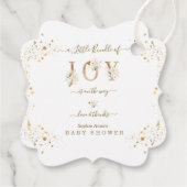 Klein Bundeltje Van Vreugde Wit Gouden Bloemige Ba Bedankjes Labels (Achterkant)