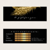 Klein cadeaubon Glitter Lash Gold Confetti Mini Visitekaartjes (Voorkant /achterkant)