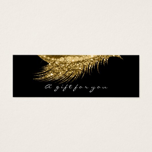 Klein cadeaubon Glitter Lash Gold Confetti Mini Visitekaartjes (Voorkant)