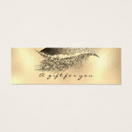Klein cadeaubon Glitter Lash Gold Metal Lux Mini Visitekaartjes