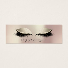 Klein cadeaubon Glitter Lash Ivory Roos Eye Mini Visitekaartjes