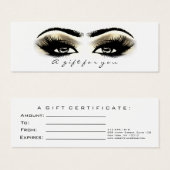 Klein cadeaubon Glitter Lash White Gold Eye Mini Visitekaartjes (Voorkant /achterkant)