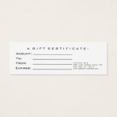 Klein cadeaubon Glitter Lash White Gold Eye Mini Visitekaartjes (Achterkant)