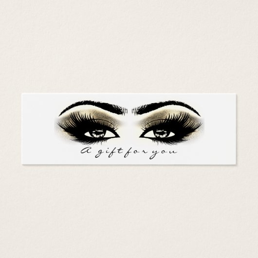 Klein cadeaubon Glitter Lash White Gold Eye Mini Visitekaartjes (Voorkant)