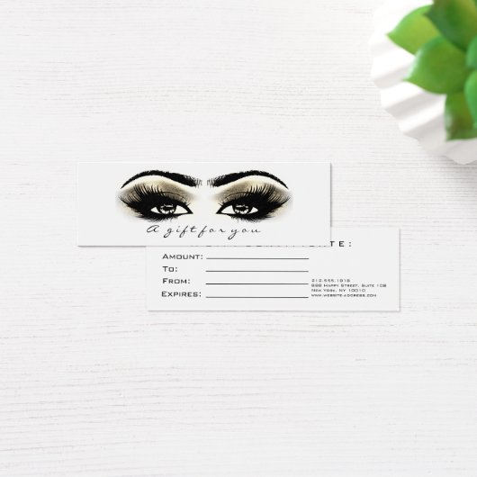 Klein cadeaubon Glitter Lash White Gold Eye Mini Visitekaartjes (Bureau)