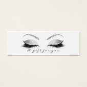 Klein cadeaubon grijs witte streepjes mini visitekaartjes (Voorkant)