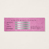 Klein cadeaubon grijze roze as mini visitekaartjes (Achterkant)
