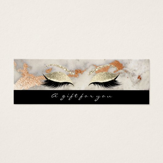Klein cadeaubon Marble Black Lash Makeup Mini Visitekaartjes (Voorkant)