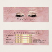 Klein cadeaubon Marble Glitter Lashink Roze Mini Visitekaartjes (Voorkant /achterkant)