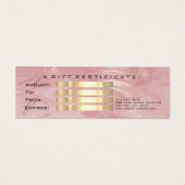 Klein cadeaubon Marble Glitter Lashink Roze Mini Visitekaartjes (Achterkant)