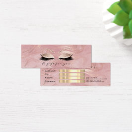 Klein cadeaubon Marble Glitter Lashink Roze Mini Visitekaartjes