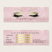 Klein cadeaubon Roze glitter Lash Makeup1 Mini Visitekaartjes (Voorkant /achterkant)