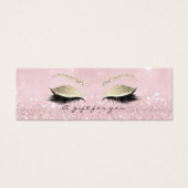 Klein cadeaubon Roze glitter Lash Makeup1 Mini Visitekaartjes (Voorkant)