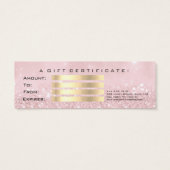 Klein cadeaubon Roze glitter Lash Makeup1 Mini Visitekaartjes (Achterkant)