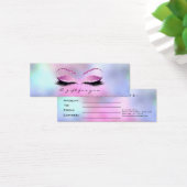 Klein cadeaucertificaat Silver Glitter Lashes Pink Mini Visitekaartjes (Bureau)