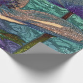 Klein cadeaupapier voor gemetalliseerde blauwe blo (Hoek)