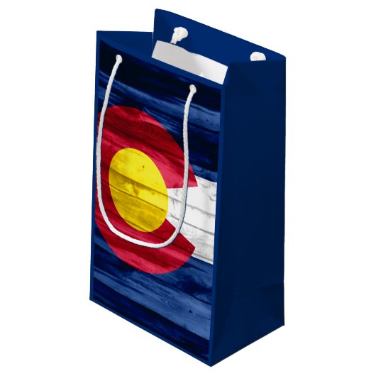 Klein cadeautas van hout, van kleur (Achterkant Gekanteld)