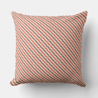 Klein chevron natuurlijk rood roze bruin kussen