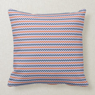Klein chevron patroon donkerblauw oranje lila kussen