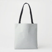 Klein chevron patroon lichtblauwe crème tote bag (Voorkant)