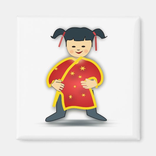 Klein Chinees meisje Magneet (Voorkant)