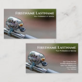 Klein-chroomfiets belletje voor fietsenreparatiewi visitekaartje (Voorkant / Achterkant)