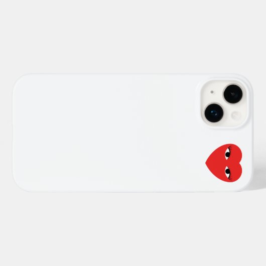 Klein Cute Red Heart met ogen op wit Case-Mate iPhone Case (Achterkant (horizontaal))