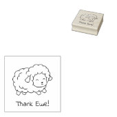 Klein dank je schaap kleur me rubberstempel (Gestempeld)