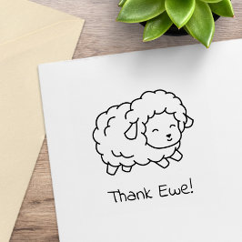 Klein dank je schaap kleur me rubberstempel
