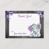 Klein Dank U Labels met Tekst Olifant Paarse (Voorkant)