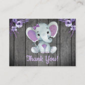 Klein Dank U Labels met Tekst Olifant Paarse (Achterkant)