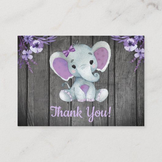 Klein Dank U Labels met Tekst Olifant Paarse (Achterkant)