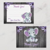 Klein Dank U Labels met Tekst Olifant Paarse (Voorkant / Achterkant)