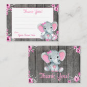 Klein Dank U Labels met Tekst Olifant Roze Grijs (Voorkant / Achterkant)