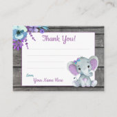 Klein dank u Labels tekst olifant Paarse Blauwgroe (Voorkant)