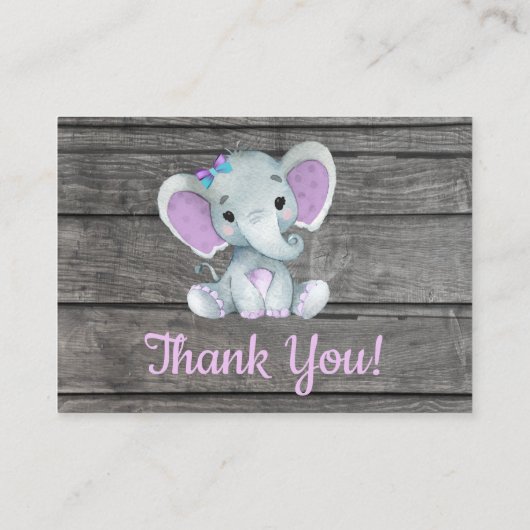 Klein dank u Labels tekst olifant Paarse Blauwgroe (Achterkant)