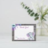 Klein dank u Labels tekst olifant Paarse Blauwgroe (Staand voorkant)