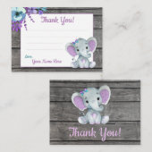 Klein dank u Labels tekst olifant Paarse Blauwgroe (Voorkant / Achterkant)