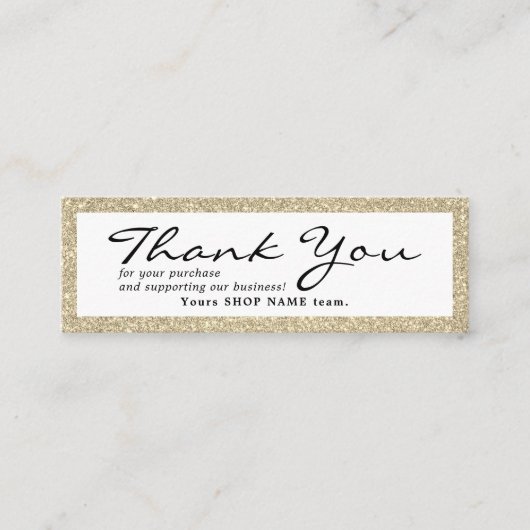 Klein Dank u voor het lijst voor bestelling goud Mini Visitekaartje (Voorkant)