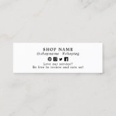 Klein dank voor levendige hemel Mini Visitekaartje (Achterkant)