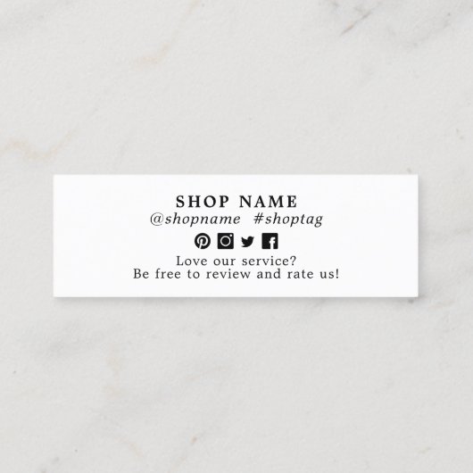 Klein dank voor levendige hemel Mini Visitekaartje (Achterkant)