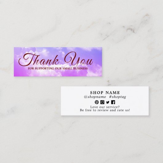 Klein dank voor levendige hemel Mini Visitekaartje (Voorkant / Achterkant)