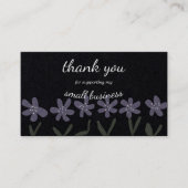 Klein dank, zwart en bloemen visitekaartje (Voorkant)