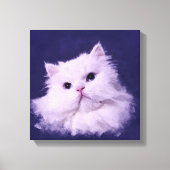 Klein - de witte Perzische kat Canvas Afdruk (Voorkant)