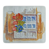 Klein decoratief glazen snijvlak snijplank (Voorkant)