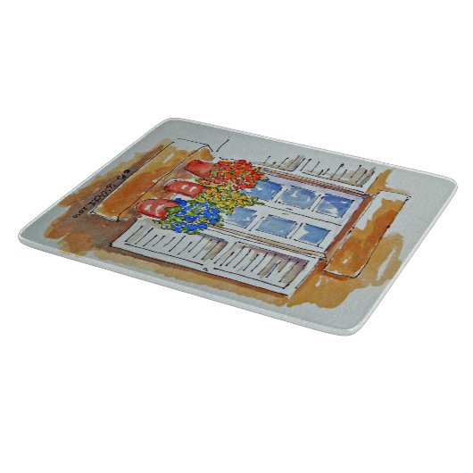 Klein decoratief glazen snijvlak snijplank (Hoek)