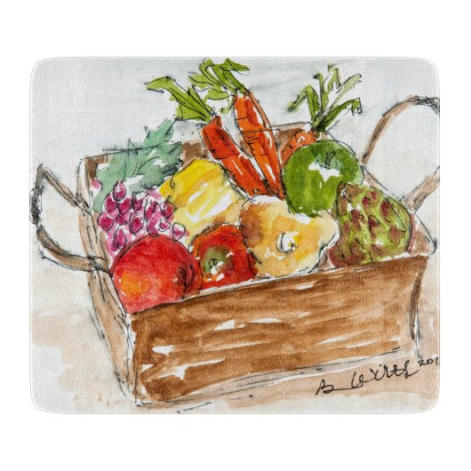 Klein decoratief glazen snijvlak snijplank (Voorkant)